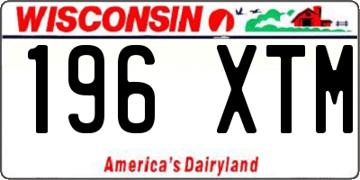 WI license plate 196XTM