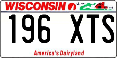 WI license plate 196XTS