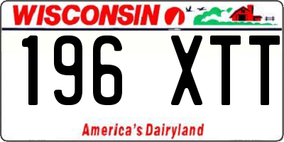 WI license plate 196XTT