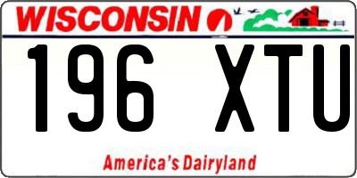 WI license plate 196XTU