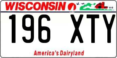WI license plate 196XTY