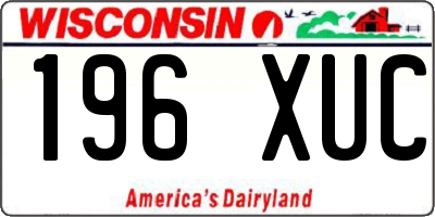 WI license plate 196XUC