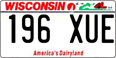 WI license plate 196XUE