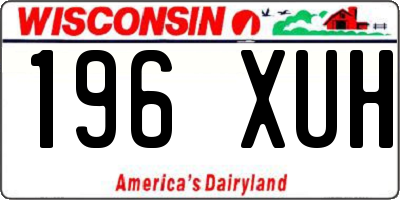 WI license plate 196XUH