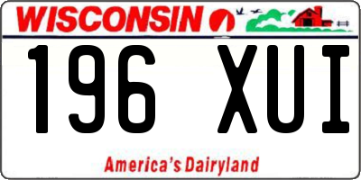 WI license plate 196XUI