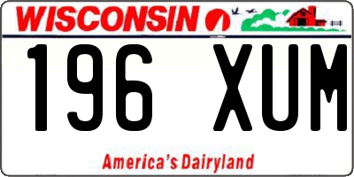 WI license plate 196XUM