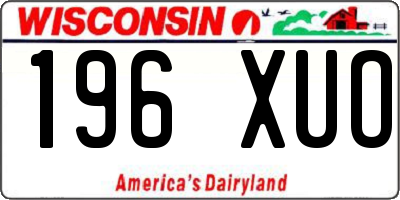 WI license plate 196XUO