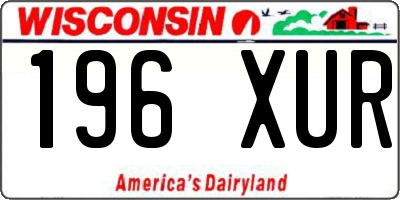 WI license plate 196XUR