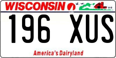 WI license plate 196XUS