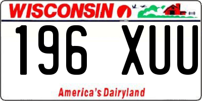 WI license plate 196XUU
