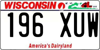 WI license plate 196XUW