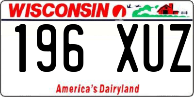 WI license plate 196XUZ