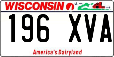 WI license plate 196XVA