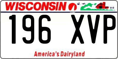 WI license plate 196XVP