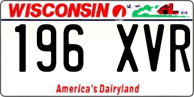 WI license plate 196XVR