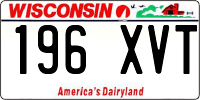 WI license plate 196XVT