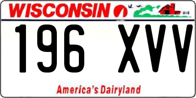 WI license plate 196XVV