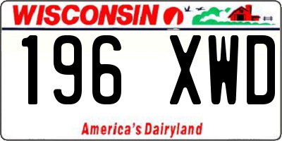 WI license plate 196XWD