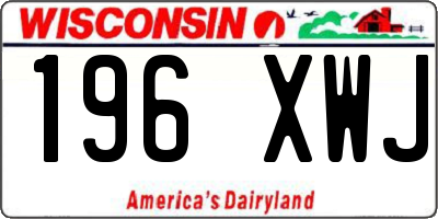 WI license plate 196XWJ