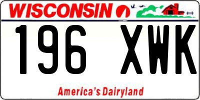 WI license plate 196XWK