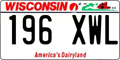 WI license plate 196XWL