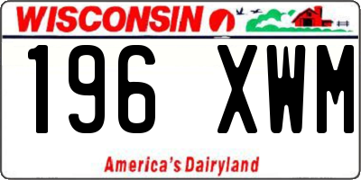 WI license plate 196XWM