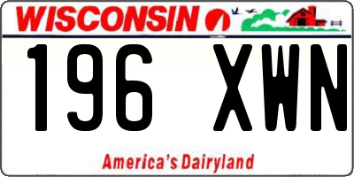 WI license plate 196XWN