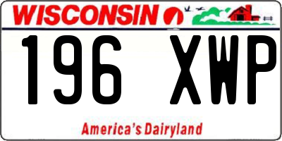 WI license plate 196XWP