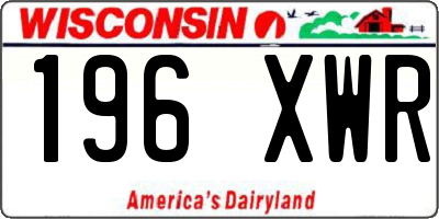 WI license plate 196XWR