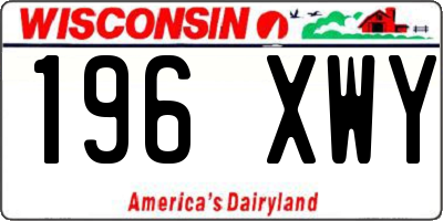 WI license plate 196XWY