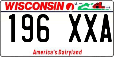 WI license plate 196XXA