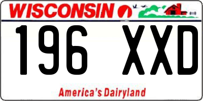 WI license plate 196XXD
