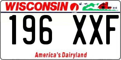 WI license plate 196XXF
