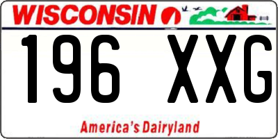 WI license plate 196XXG