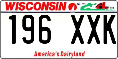 WI license plate 196XXK