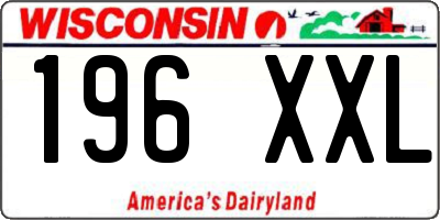 WI license plate 196XXL
