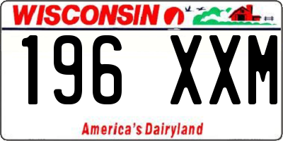 WI license plate 196XXM