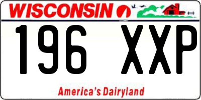 WI license plate 196XXP