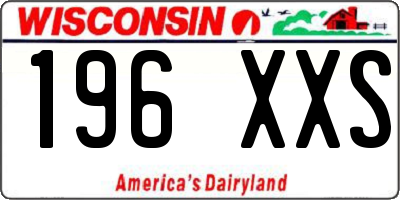 WI license plate 196XXS