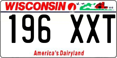 WI license plate 196XXT