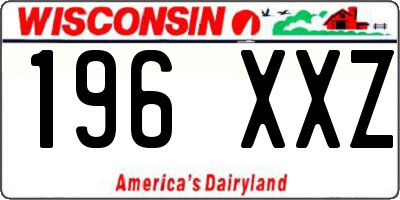 WI license plate 196XXZ
