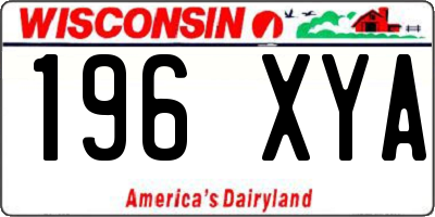 WI license plate 196XYA
