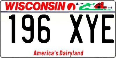 WI license plate 196XYE