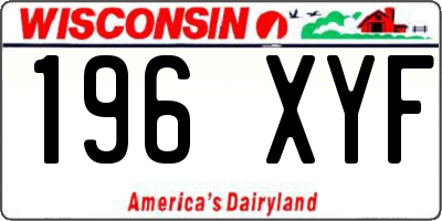 WI license plate 196XYF