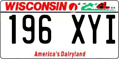 WI license plate 196XYI