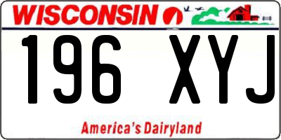 WI license plate 196XYJ