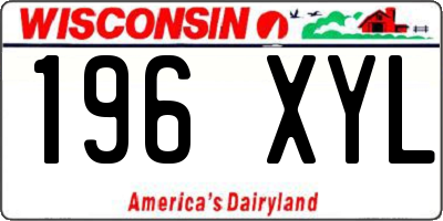 WI license plate 196XYL
