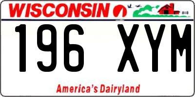 WI license plate 196XYM