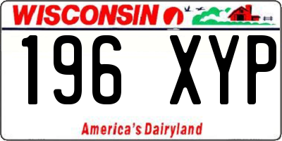 WI license plate 196XYP