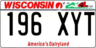WI license plate 196XYT